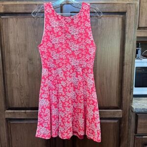 H&M Divided Hot Pink Textured Floral Dress | Size‎ 10